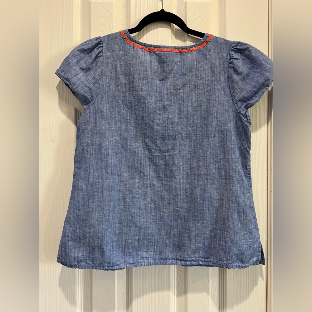 Talbots petite embroidered floral pineapple top - Picture 5 of 9